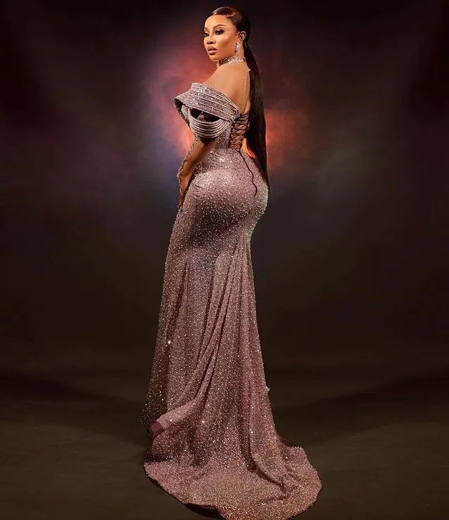 Oct Aso Ebi Mermaid Prom Dress | Arabic Sier Beaded Crystals Evening Gowns