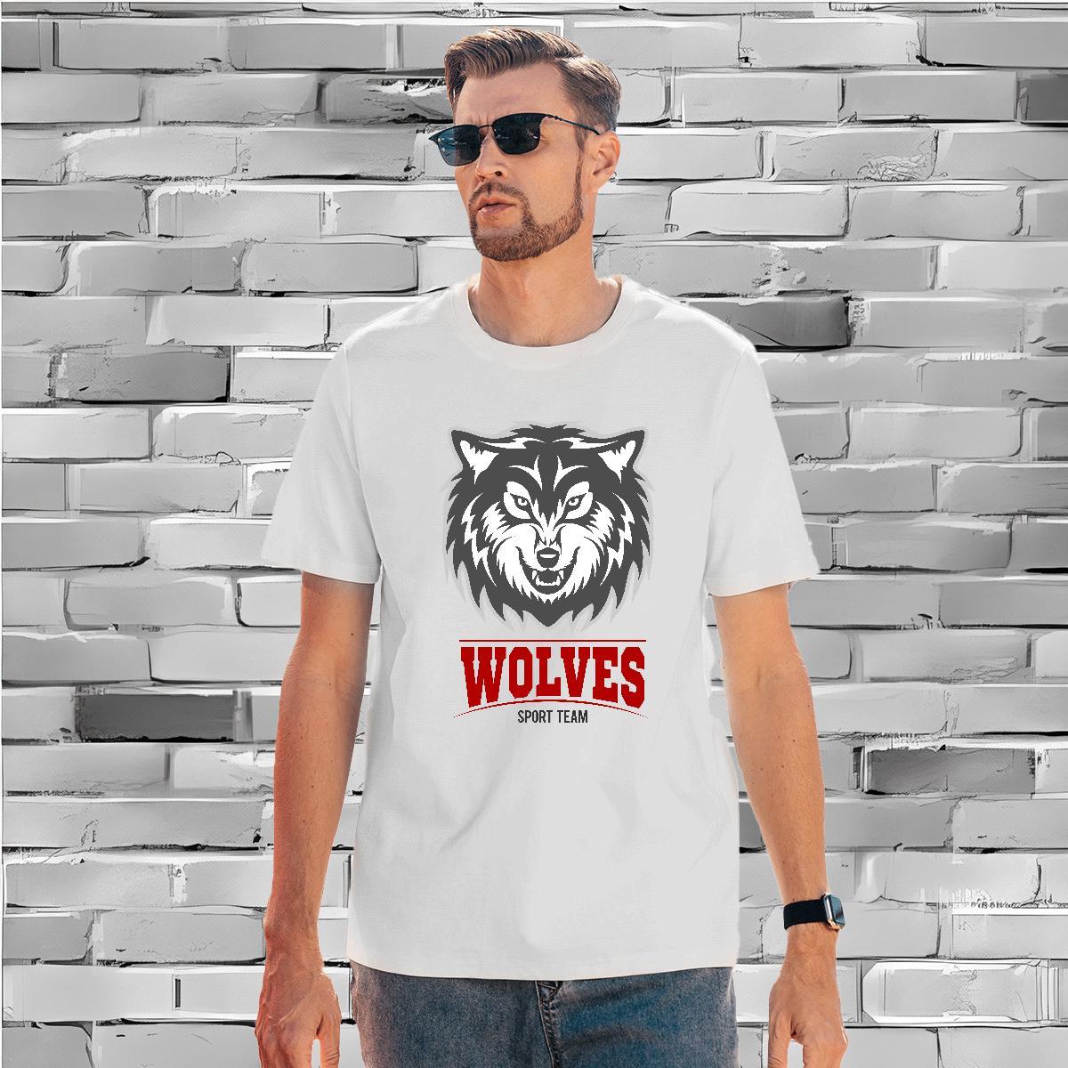 Designer Men Tshirts wolf Casual Daily Wear 230g 100% Cotton Top Tees Breathable Short Sleeve Unisex T-Shirts Custom Printed