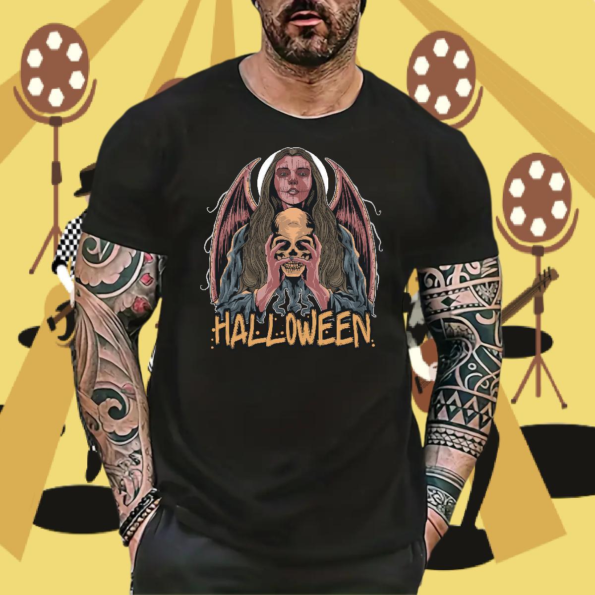 Designer Fashion halloween Men Tshirts 230g 100% Cotton Men T Shirts Anime Home Outdoor Crew Neck Classic Clothings