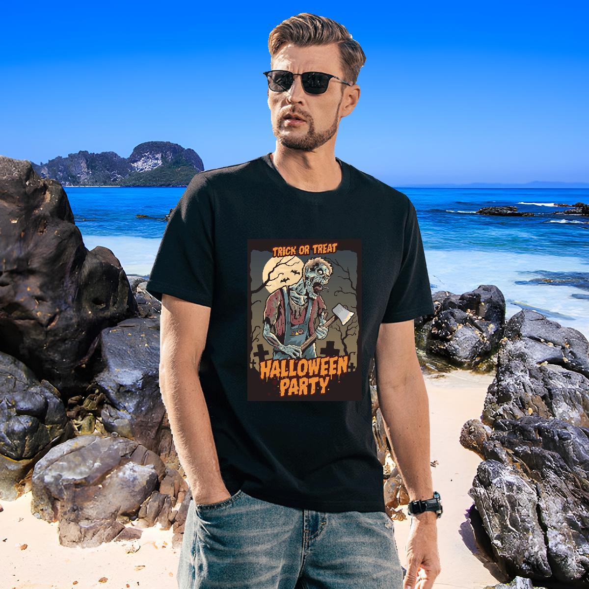 High Quality T-Shirts for Men halloween Round Neck Short Sleeve Casual Graphic 100% Cotton 230g Men Clothes T-Shirt Free Shipping Top Tees