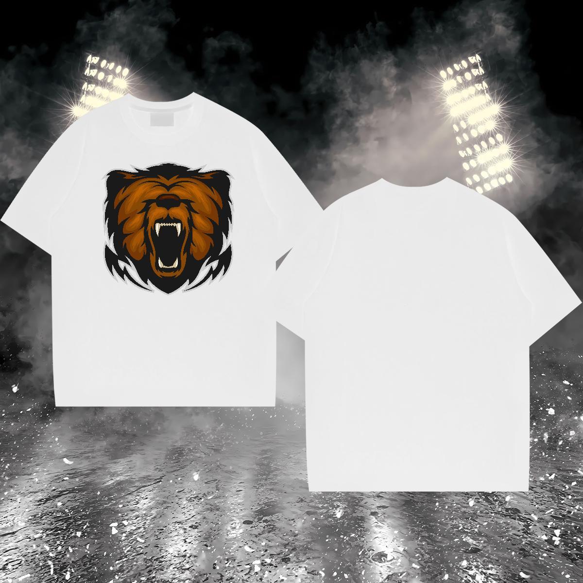 Cool Mens T Shirts lion Short Sleeve Soft Sports Casual Anime Print 230g Cotton Men Tshirts 2024 Summer Tops