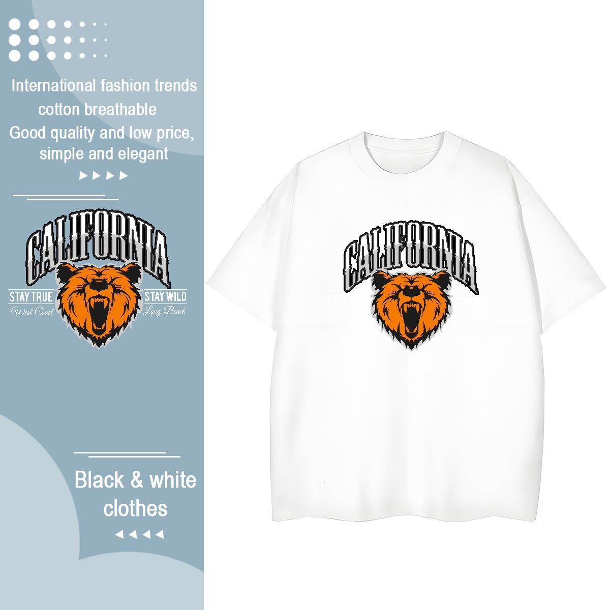 Cool T shirt animal Short Sleeve Soft Hip Hop Oversized 3XL 4XL 230g Pure Cotton Mens Tshirts New Designer Top Tees