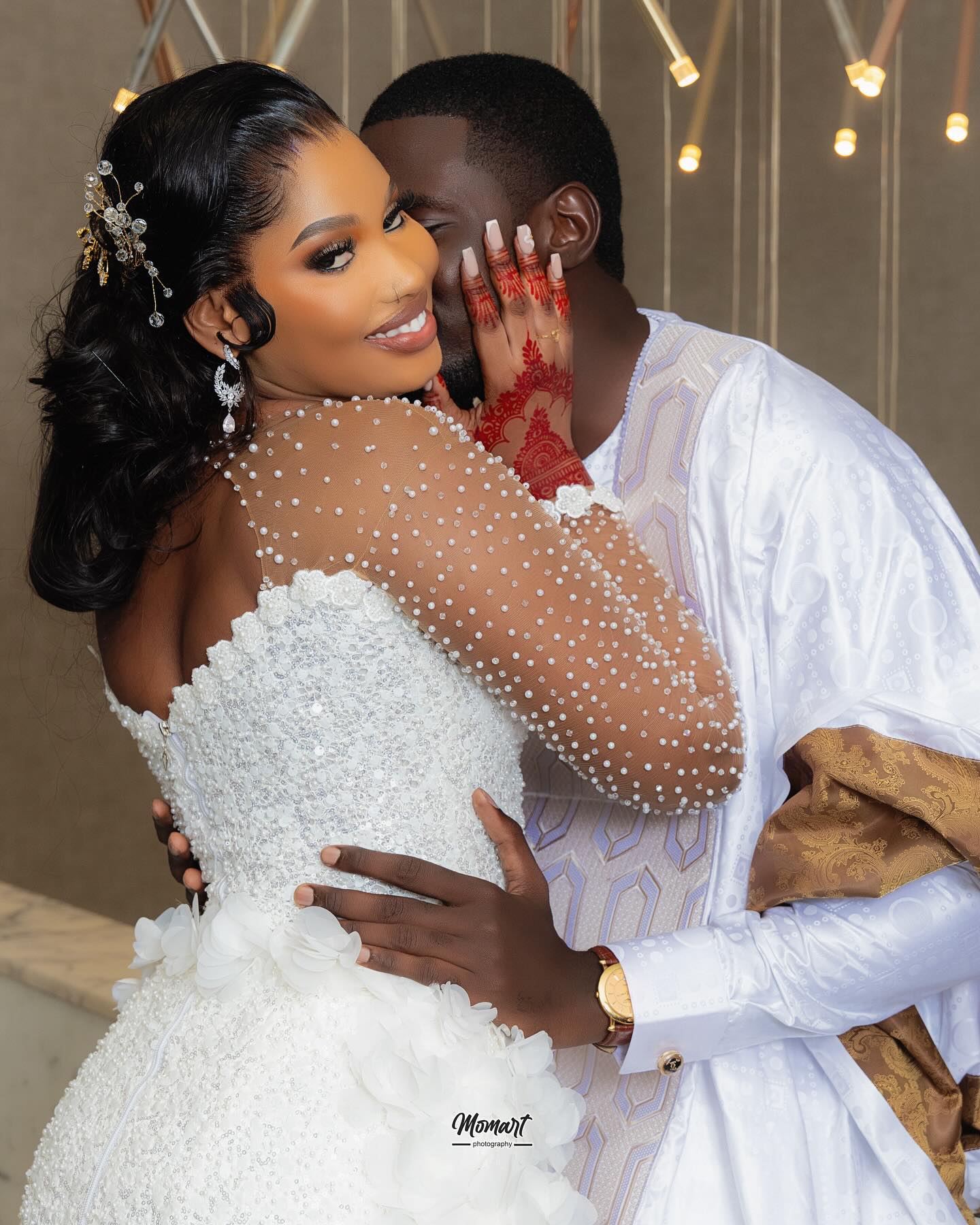 African Aso Ebi 2024 Ivory Mermaid Wedding Dress Sequined Flowers Full Sleeves Beaded Vintage Elegant Bridal Gowns Dresses ZJ208