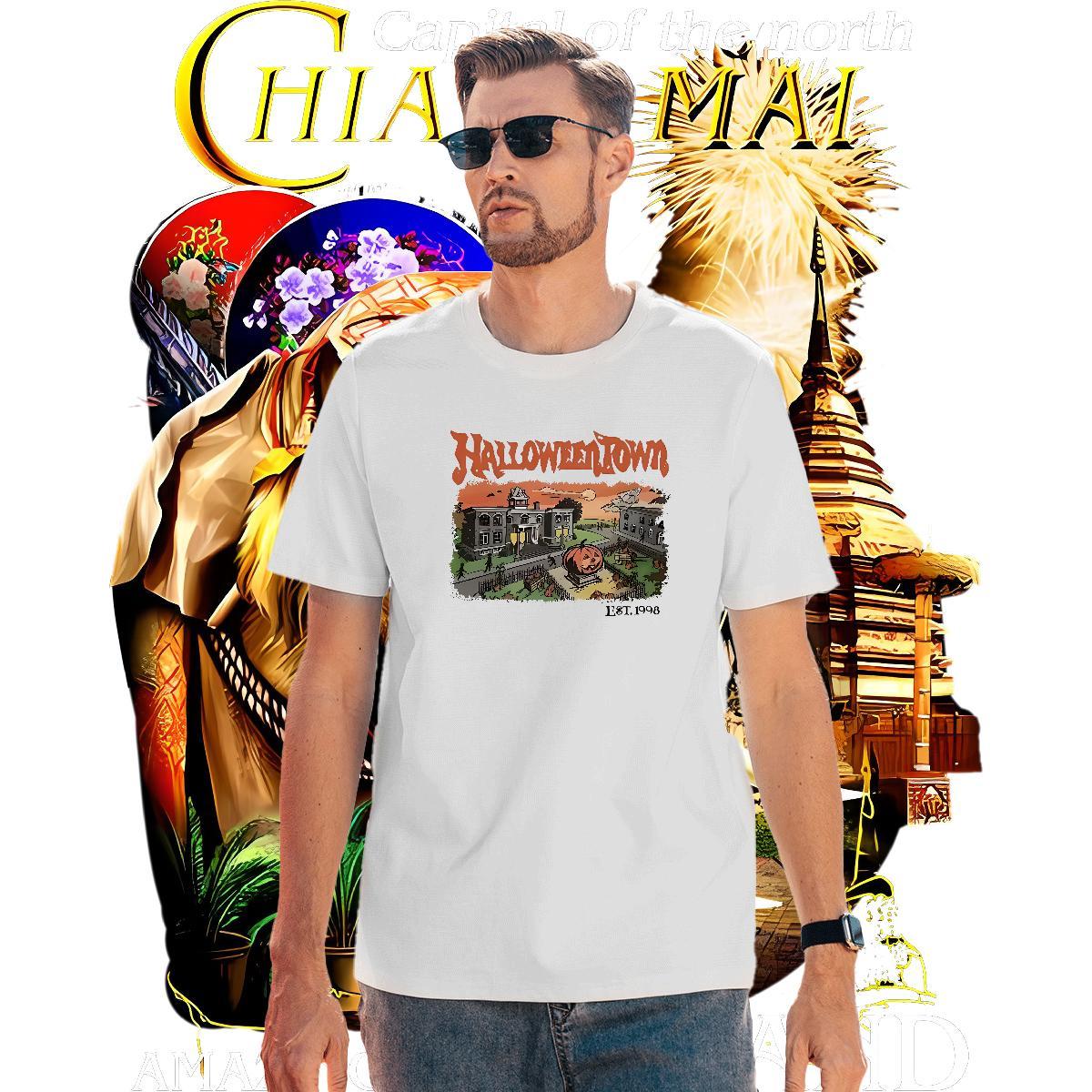 Comfortable Mens T Shirts pumpkin Breathable Crew Neck High Street Hip Hop Customized 100% Cotton 230g Couples T Shirts Classic Top Tees