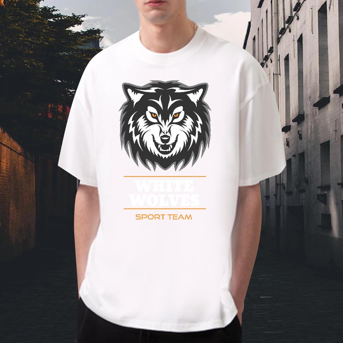 Brand Men Tees Anime Printing Street 230g 100% Cotton DIY Printed Breathable Crew Neck wolf T shirt Designer Clothes