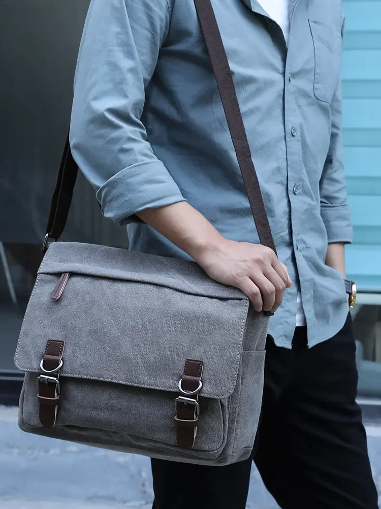 Messenger Bookbag Bag Shoulder Casual Bags Crossbody Bag Laptop Men Canvas School 240819