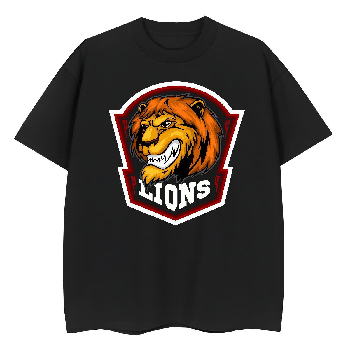 Designer T shirt lion Short Sleeve O-Neck Casual Beach Cartoon Printing L-4XL 230g 100% Cotton Men Tshirts 2024 New Top Tees