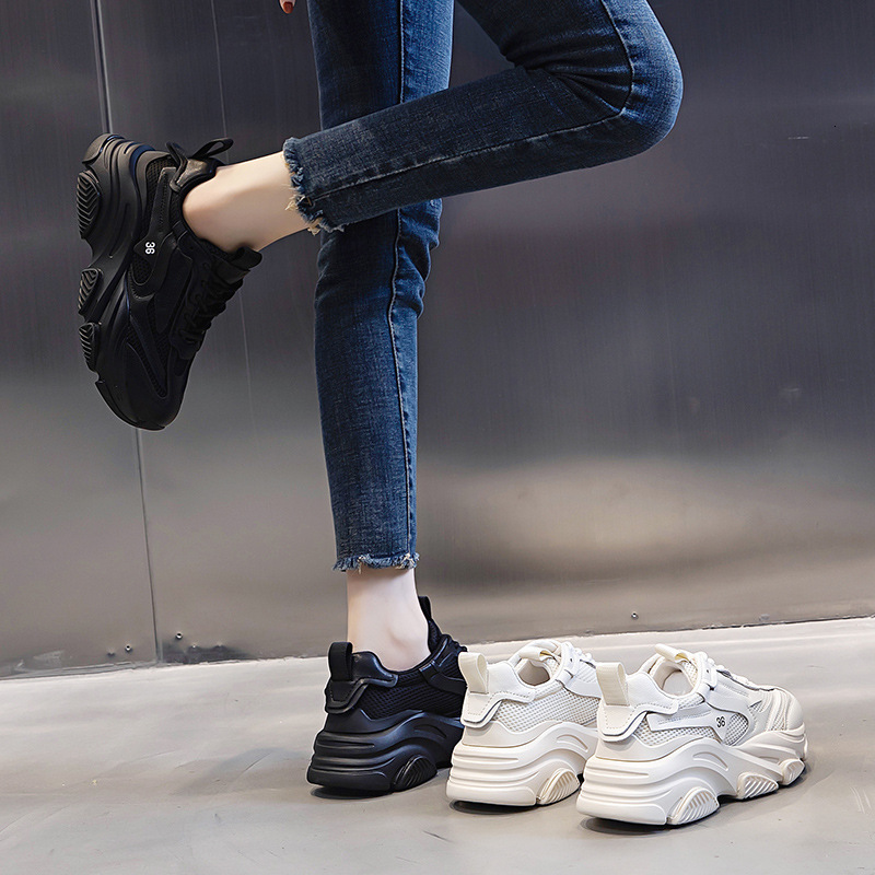 Ddmysports Absorbing Film Sole Dad Autumn New Running Casual Genuine Leather Elevated Sports Shoes Women S Trend OUTDOOR