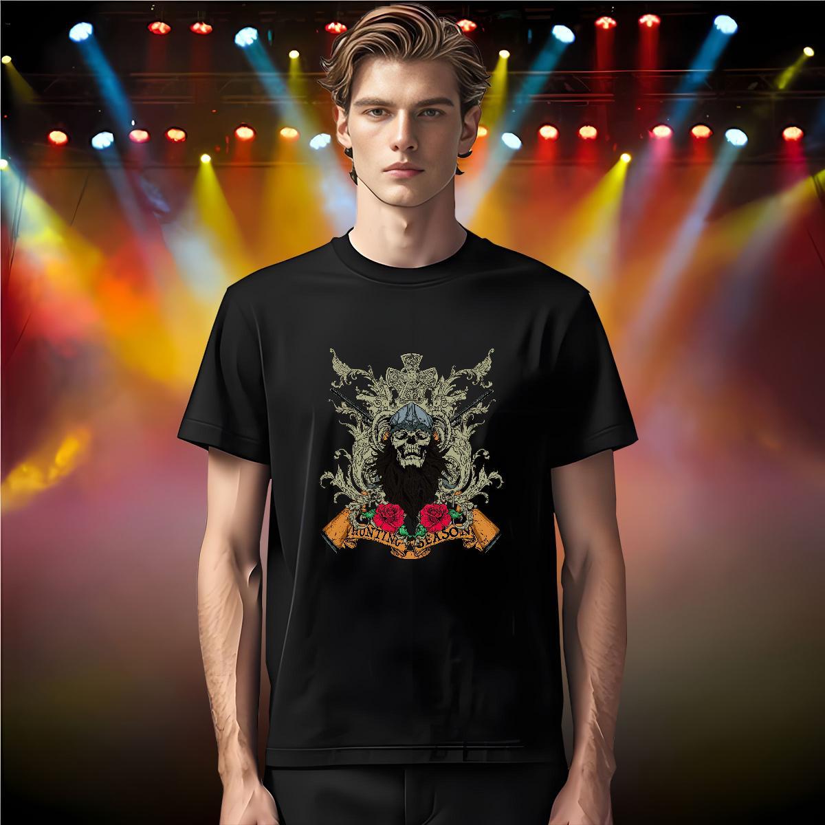 Unisex Man T Shirts long-barrelled gun Short Sleeve Soft Sports Casual Cartoon Printing L-4XL 230g Cotton Men Clothes T-Shirt Customized Clothings