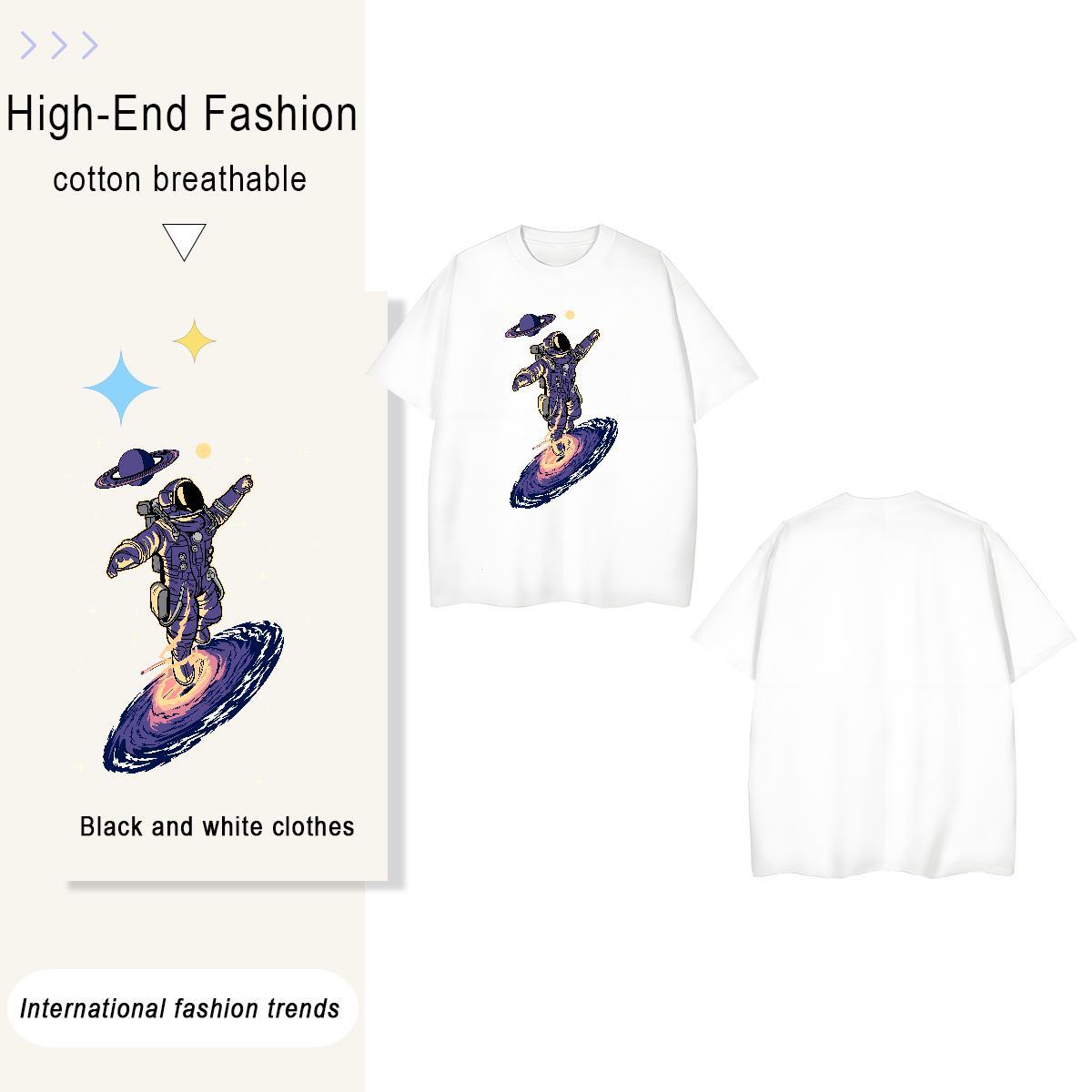 High Quality star 230g 100% Cotton Men Tops Tees Street Wear Short Sleeve O-Neck T-Shirts Fashion Design Skull Tees Shirts