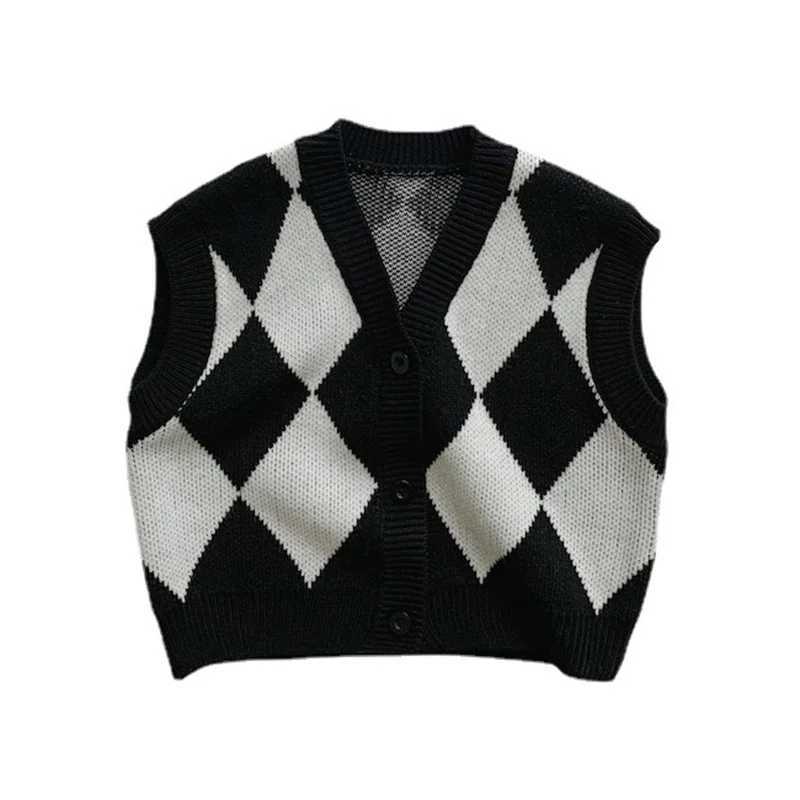 Spring Autum Baby Fashion Sweater Vest Girl Children Knitted Sleeveless Pullover Tops Kid Boy Casual Loose WaistcoatXJ240819