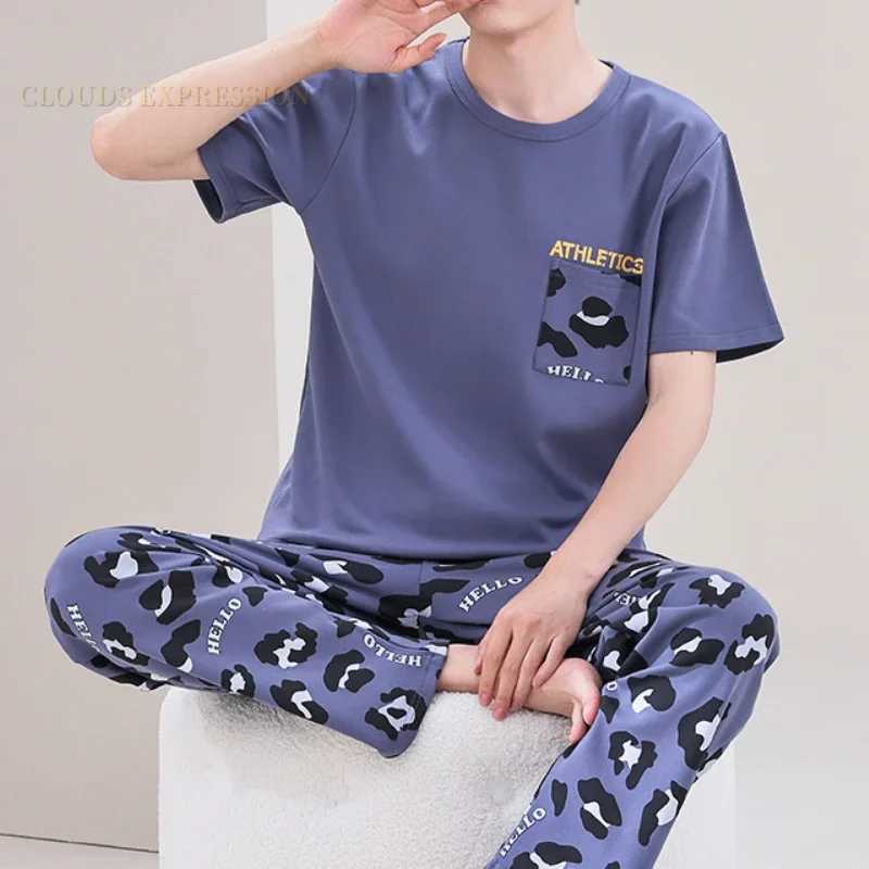 Summer Elegant Mens Knitted Pajama Set Pants Pajama Size L-5XL Pajama PJW240719