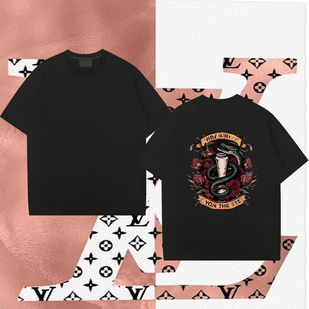 New Arrival Men Tops Tees snake Spring Summer 100% Cotton 230g Tshirts Breathable Crew Neck TOP Quality Man T Shirts Customized