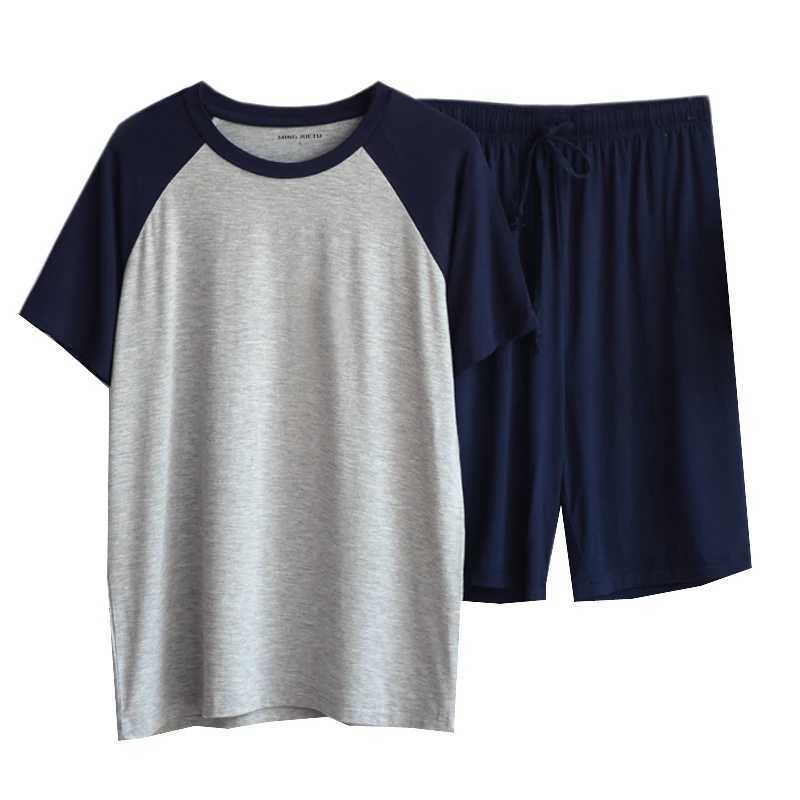 Modal Summer Pajamas for Men Thin Section loose short sleeved pajamas can be worn in outdoor sportswear family service clothing mens pajamasW240719