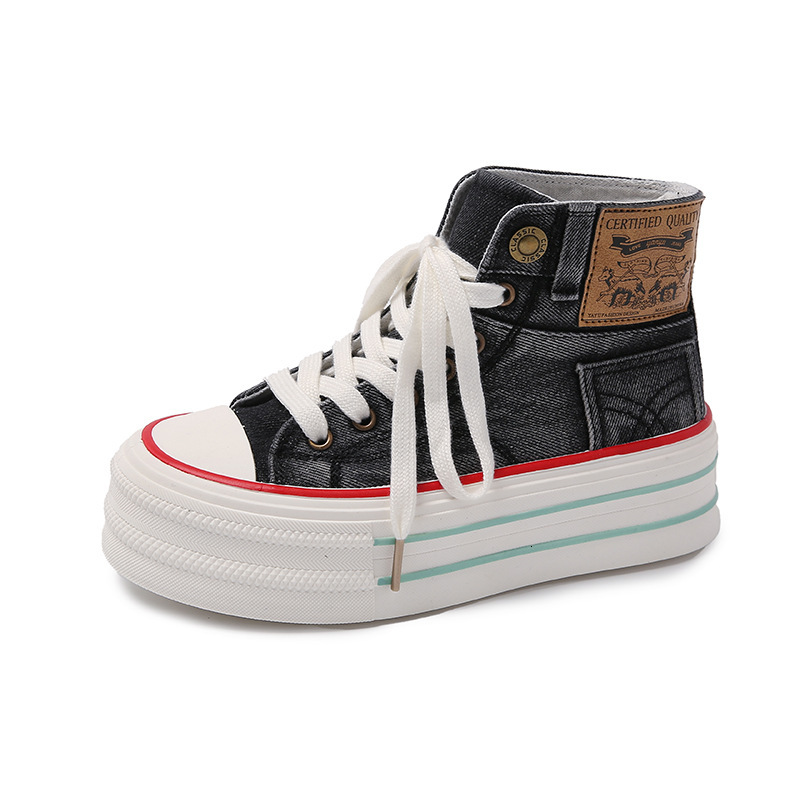 Ddmysports Canvas Children S Autumn New Korean Edition Ins Female Student Casual Igh Top Versatile Thick Bottom Cloth Shoes BR OUTDOOR