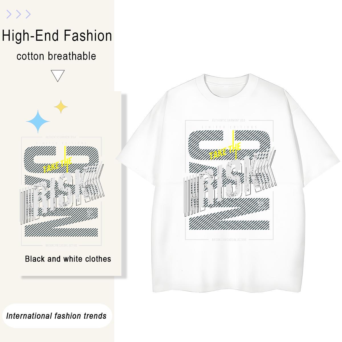 Wholesale letter 230g 100% Cotton Tshirts Casual Breathable Crew Neck T-Shirts Classic Casual DIY Logo Oversized Tops Tees