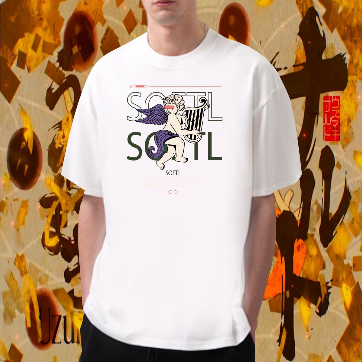 Cool funny 100% Cotton 230g Men Clothes T-Shirt Street Crew Neck T Shirts Men 2024 Skull Tees