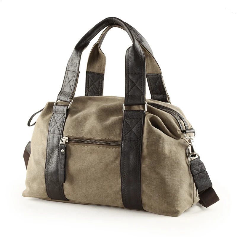 Male Canvas Crossbody Travel Luggage Bags Fitness Sports Portable Handbag With Anti-theft Zipper Weekend Bag Large Capacity 240819