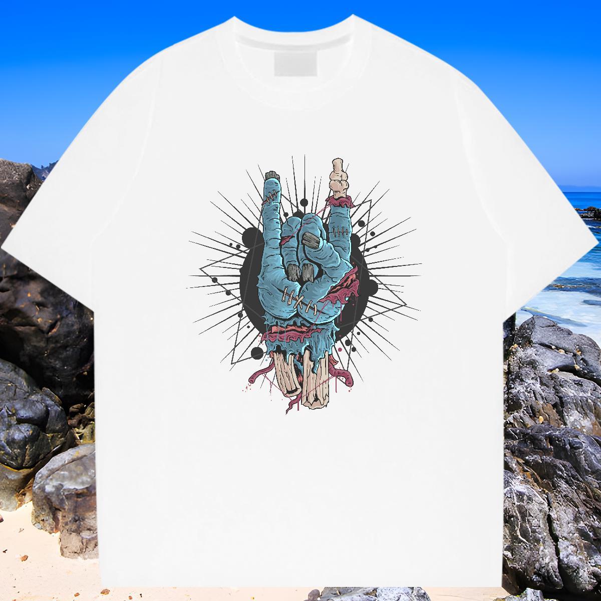 Unisex Man T Shirts hand Breathable Short Sleeve Outdoor White Plus Size 230g Pure Cotton Tshirt for Man Woman Stylist Tops Tees