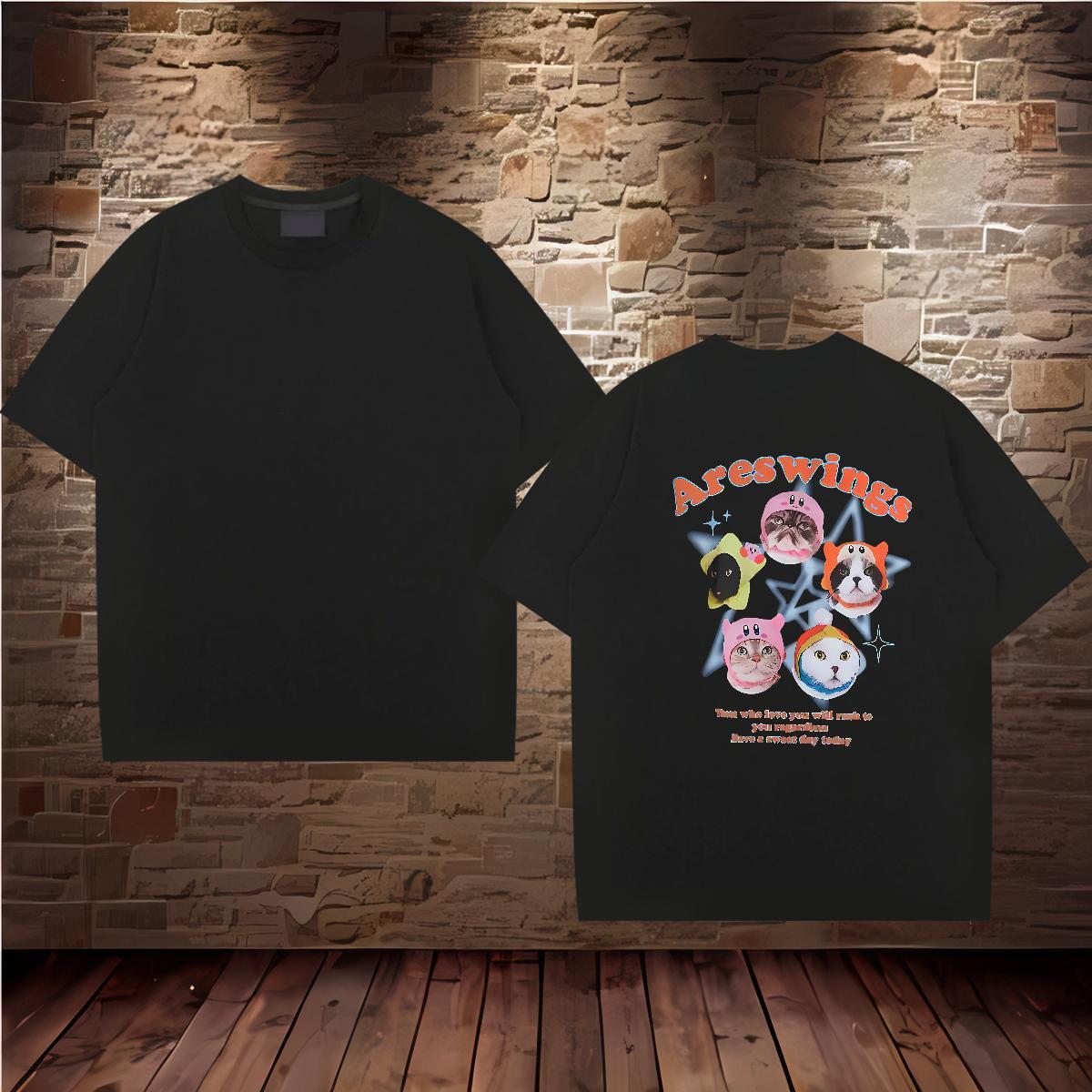 Casual New Tshirts cute Spring Summer 230g Pure Cotton Tee Shirt Breathable Short Sleeve High Quality T Shirts Men Plus Size Custom