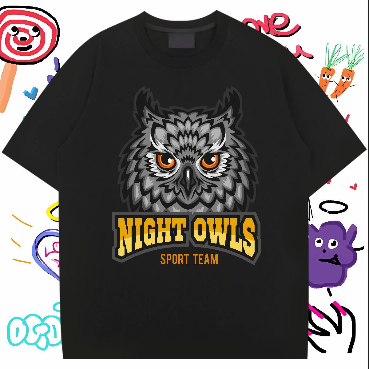 Designer T Shirt For Man owl Breathable Crew Neck Daily Wear Customized 230g 100% Cotton Mens Tshirts New Designer Tees