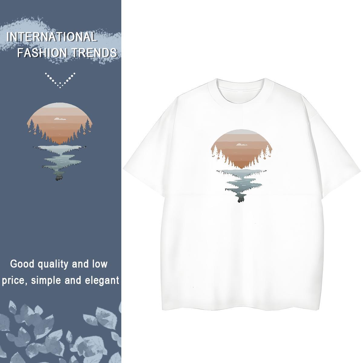 TOP Quality Unisex Tshirts Street Wear Comfortable Tops Shirt Designer 230g 100% Cotton moon Customized Print T Shirts Women