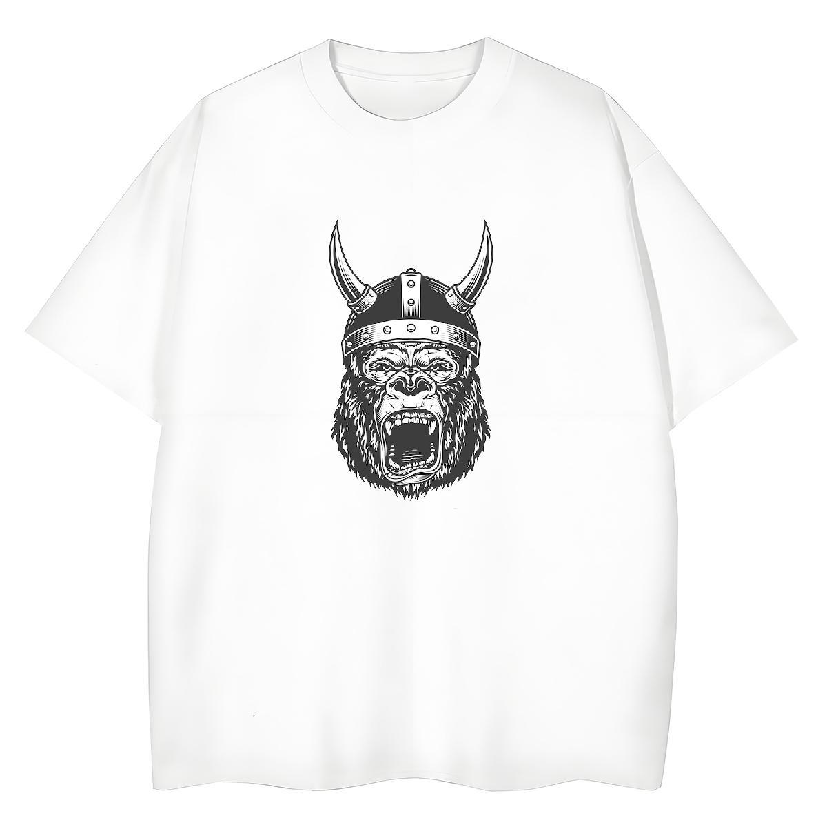 2024 Casual Women Tshirts Daily Wear O-Neck Short Sleeve Clothes Shirt Loose 230g 100% Cotton chimpanzee Custom Print Plus Size Women T Shirts