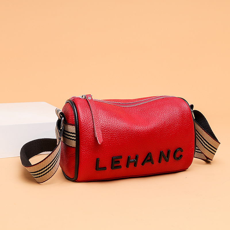 Head layer cowhide soft leather letter small Korean version casual crossbody trendy and fashionable broadband armpit shoulder bag
