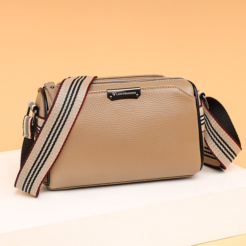 Genuine leather for women new simple shoulder crossbody trend casual soft top layer cowhide small square bag