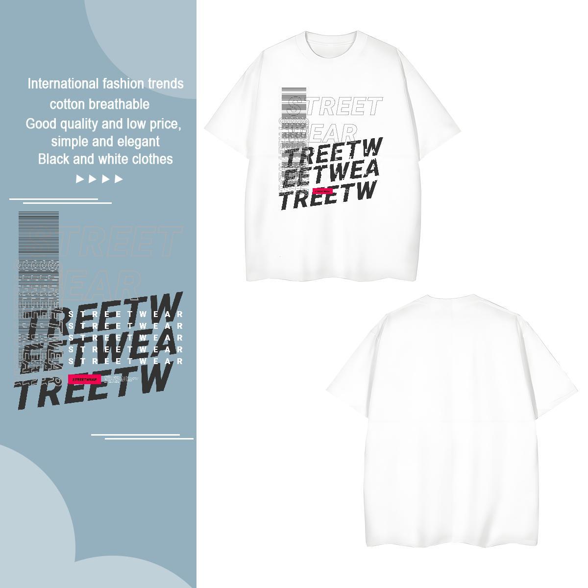 High Quality letter 230g 100% Cotton Men Tops Tees Casual Breathable Crew Neck Man T Shirts Fashion New DIY Printed Tee Shirt
