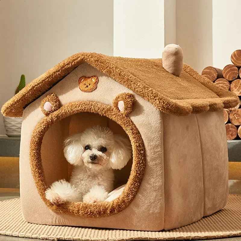 Foldable dog house mattress is suitable for small and mediumsized dogs cats winter warm cat beds nest pet products basket pets hole sofas