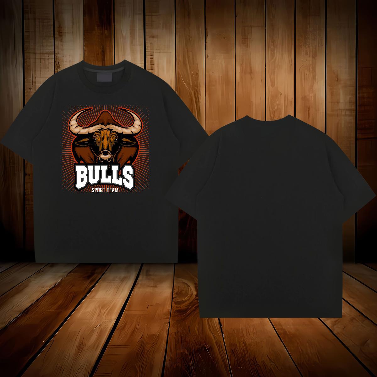 Wholesale T shirt bull Breathable High Street Hip Hop Oversized 4XL 230g Pure Cotton Couples T Shirts Fashion Design Tshirts