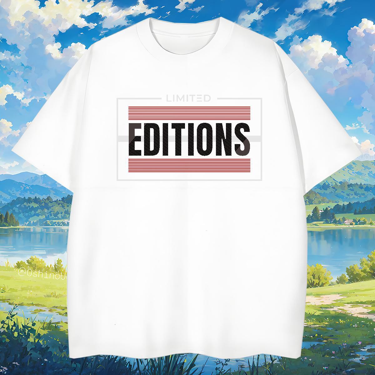 Brand editions 100% Cotton 230g Tshirts Beach O Neck Short Sleeves Mens T Shirts Free Shipping DIY Printed Tops Tees