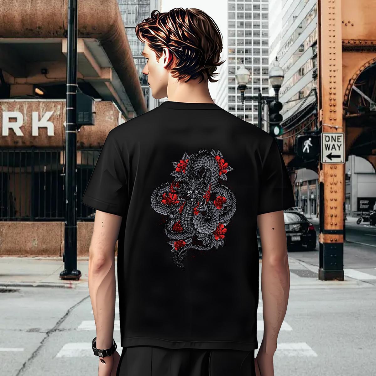 T shirt 230g Cotton ferocity Sports Casual Breathable Crew Neck DIY Printed Mens Tshirts Fashion New Cool Clothings