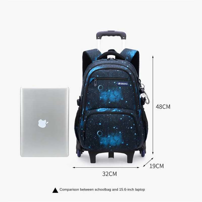 Children School bag with wheels school backpack On wheels School Trolley backpacks bags for boys wheeled School Rolling backpack Y240820