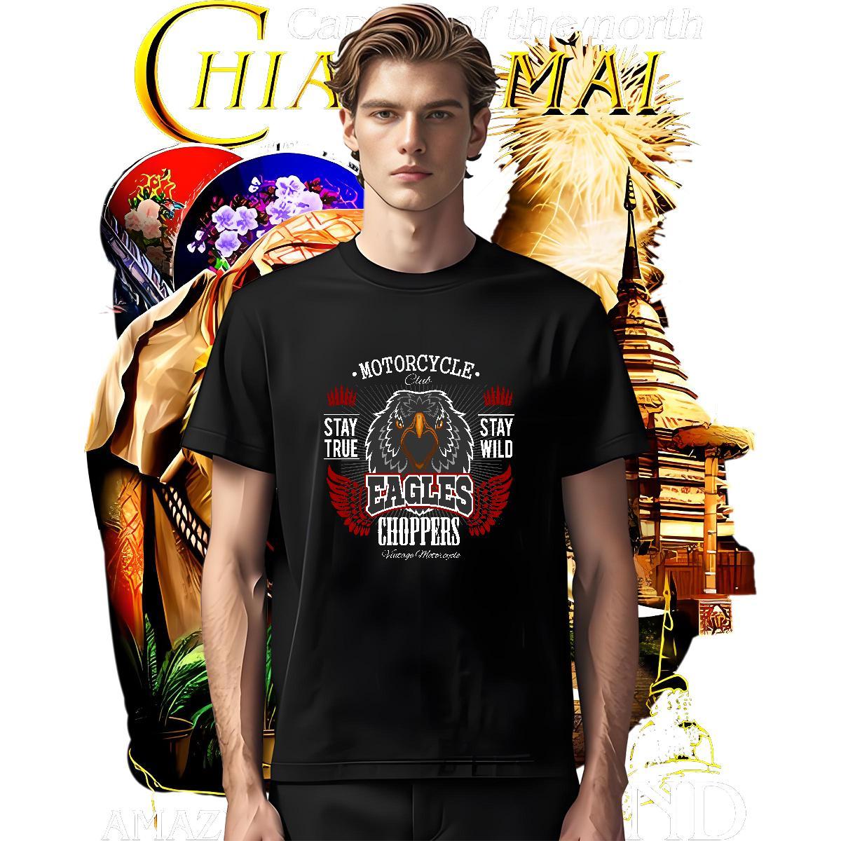 High Quality Man T Shirts eagle Crew Neck Breathable Casual Oversized 3XL 4XL 230g 100% Cotton Tshirt for Man Woman Classic Casual Tee Shirt