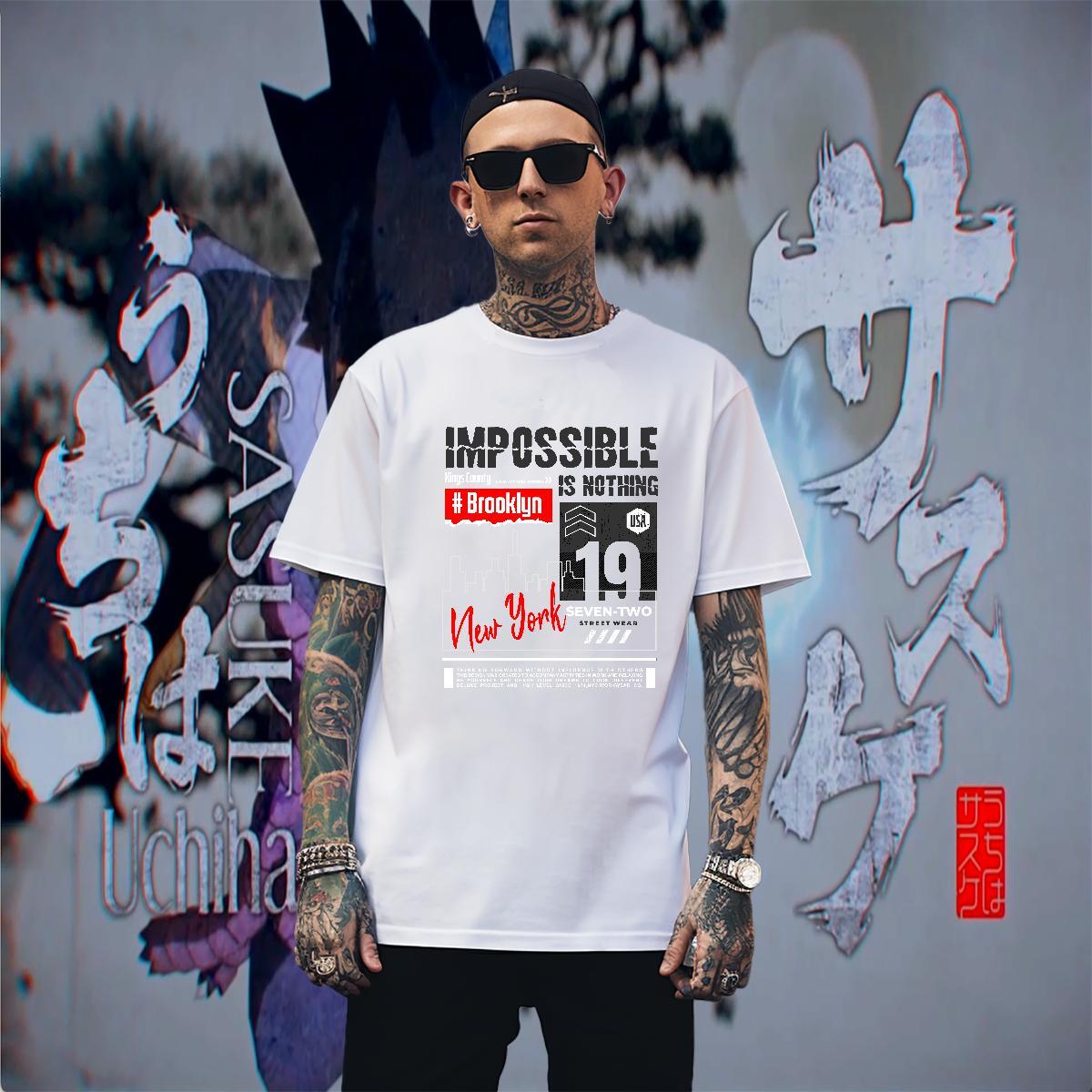 Free Shipping Men Tops Tees Street Casual 230g Pure Cotton Black White Breathable Crew Neck NEW YORK Men T Shirts Fashion Designer Clothings