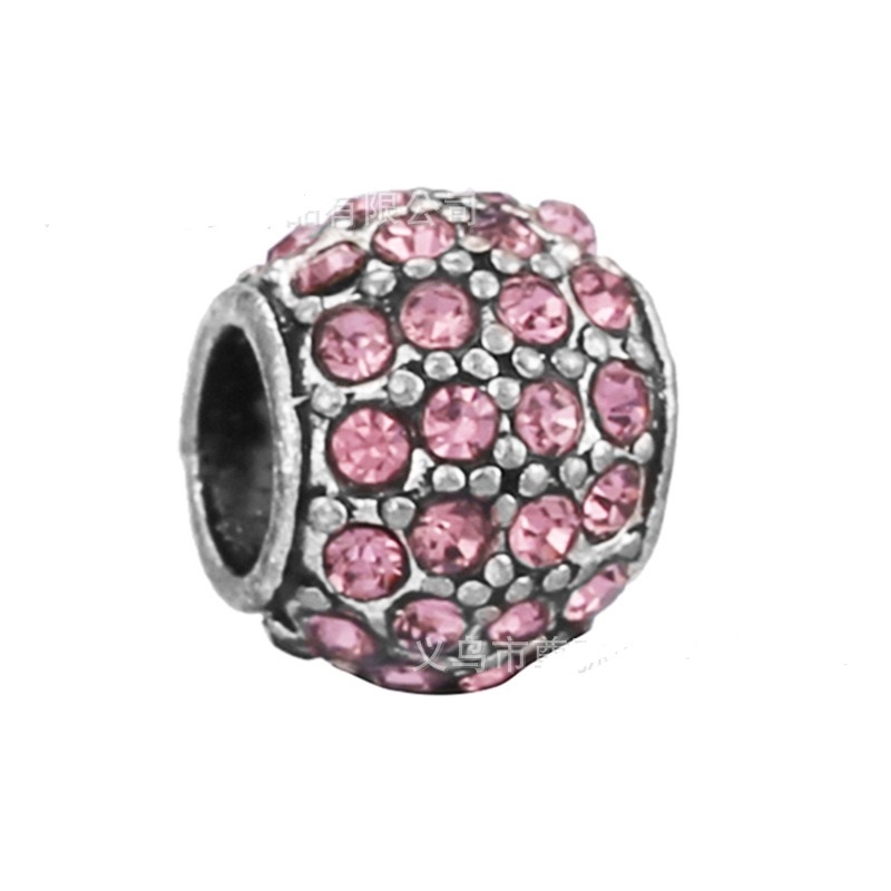 Hot Selling Best Quality Silver 100pcs / Lot Mixed European Charms Beads Pink Five Petals Flower Heart Handbag Fit Bracelet Snake safety chain DIY Cha