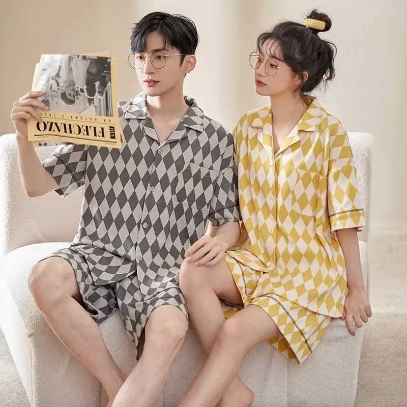 Nighttime New Knitted Pajamas Summer Set Womens Couples Pajamas Home Cotton Cardinals Sweaters Mens Casual PajamasW240719