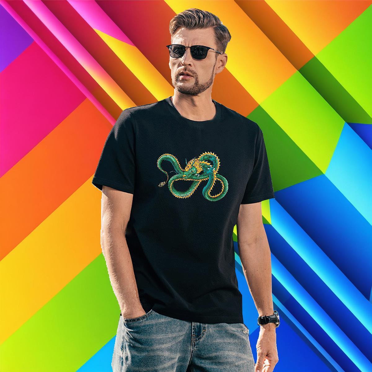 Free Shipping dragon T Shirts Men Beach Men Tops Tees 230g Cotton 2024 DIY Short Sleeve O-Neck Plus Size Custom Tees Shirts