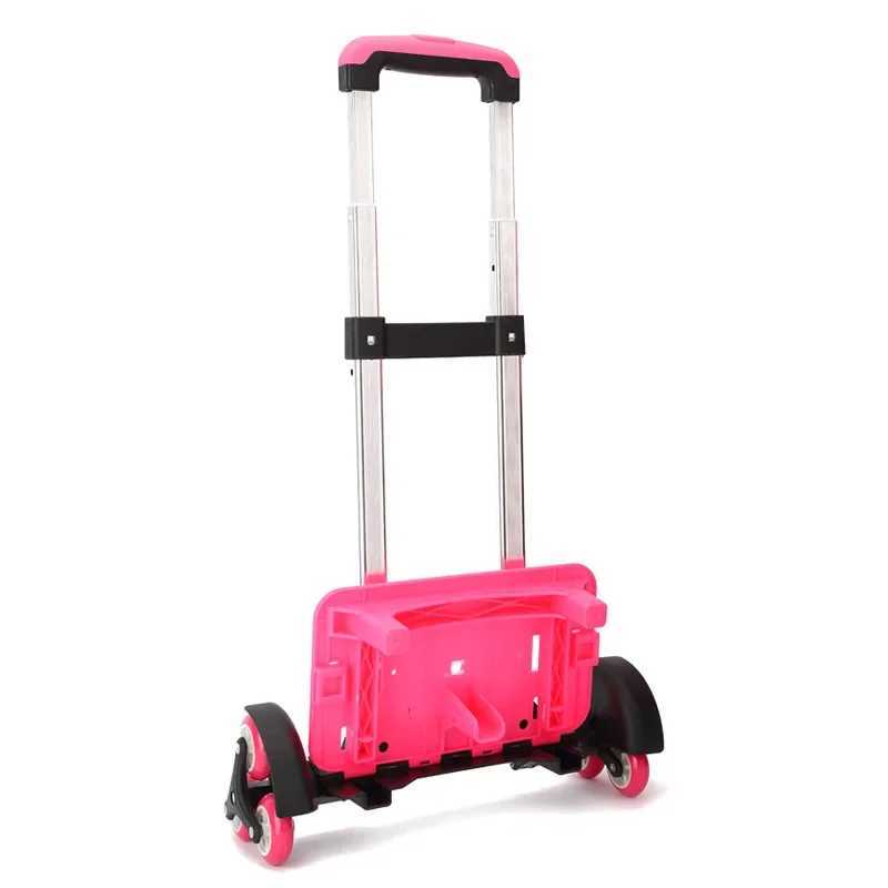 Kid Trolley for Backpack Wheeled School Bag Luggage for Children 2/6 Wheels Expandable Rod High Function Trolley Chariot mochila Y240820