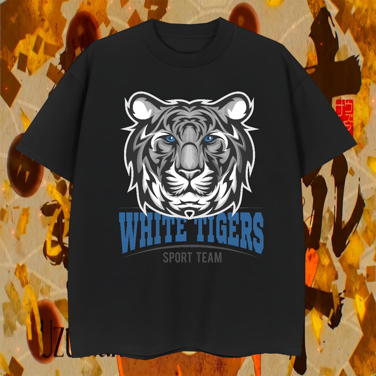 Classic Mens Tshirts Casual 100% Cotton 230g Cartoon Print Round Neck Short Sleeve tiger Men T Shirts Brand Tops