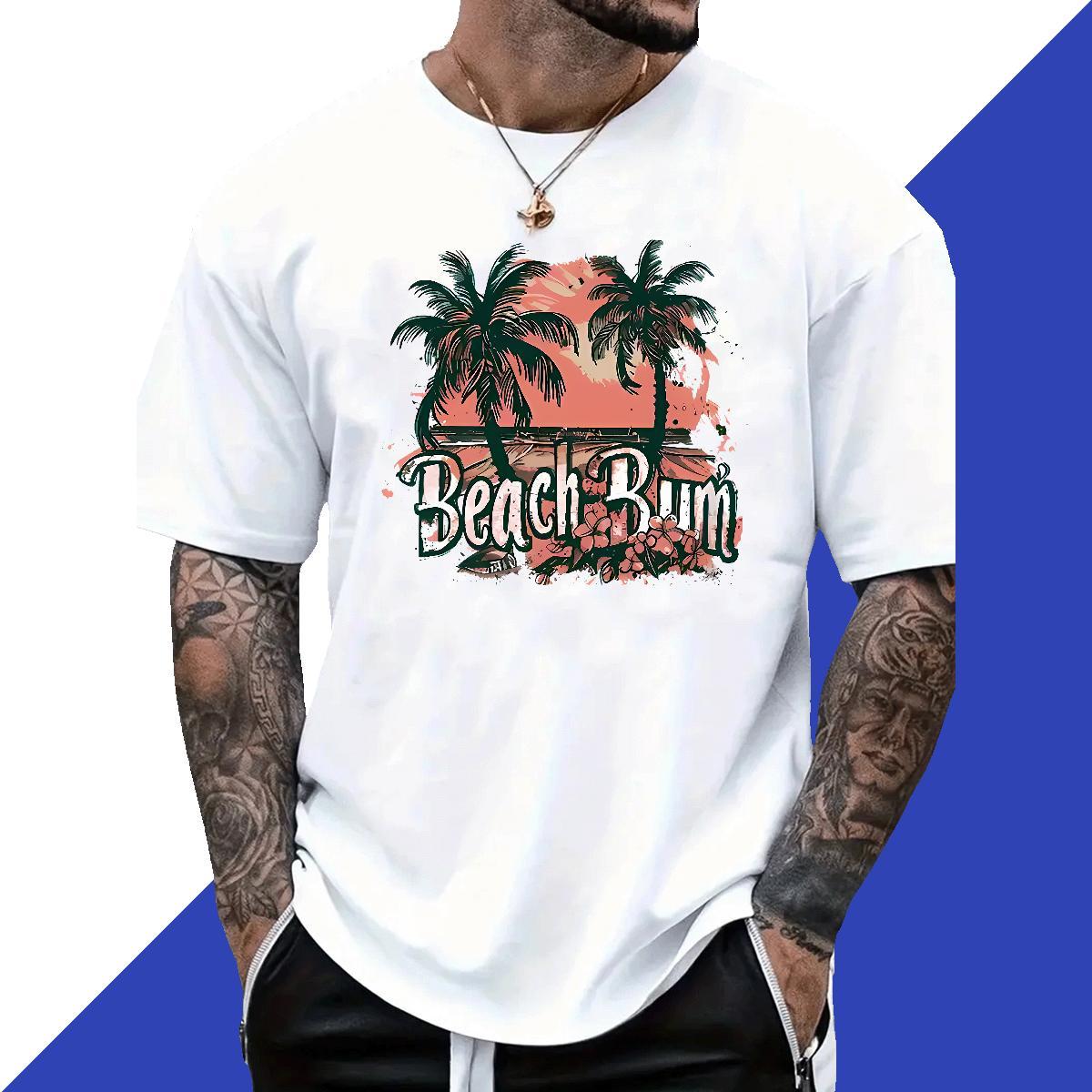 Customized Men Clothes T-Shirt palm Street Wear 230g 100% Cotton Tee Shirt Breathable Soft Classic Men T Shirts Graphic