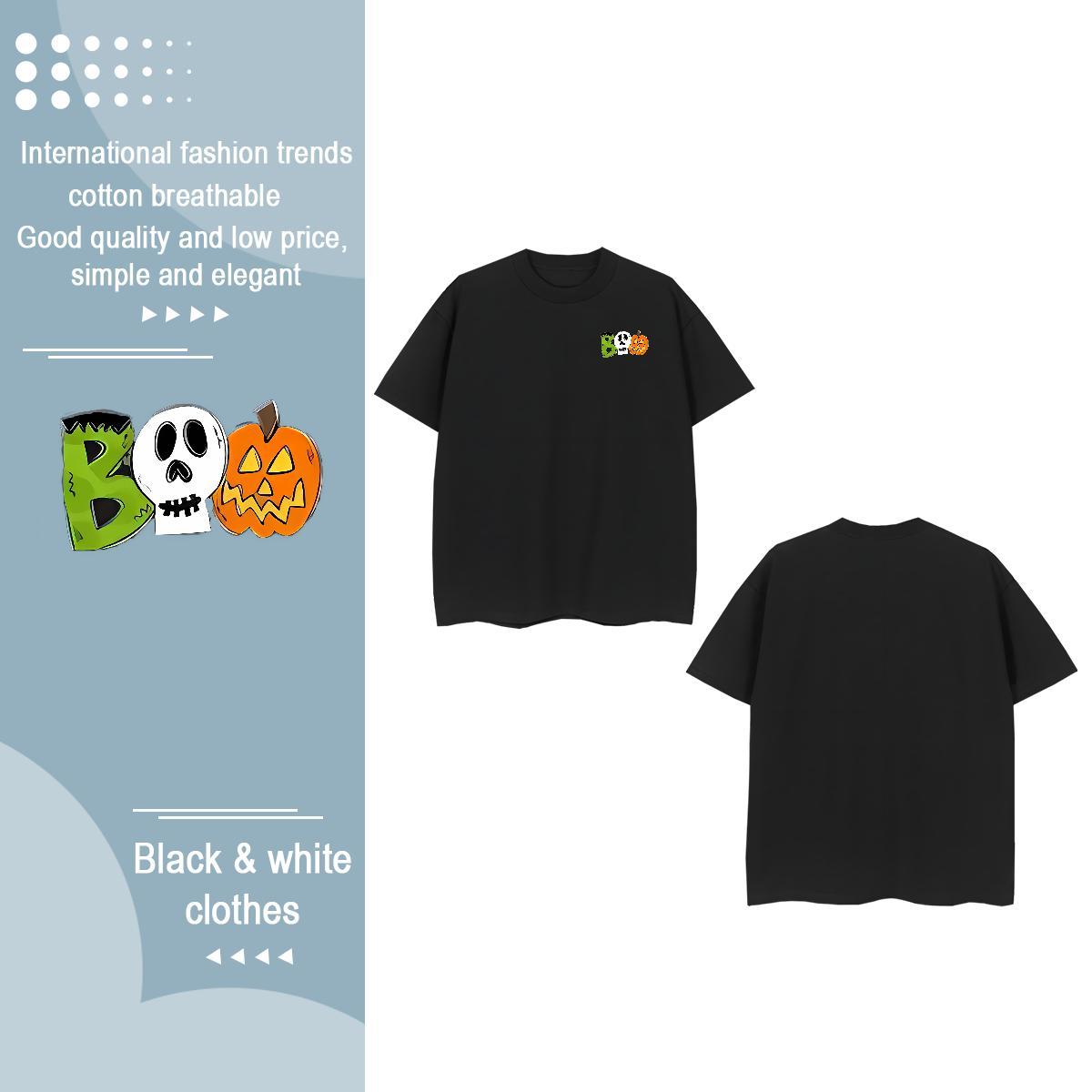 2024 Summer Tshirt for Man Woman halloween Daily Wear 230g Cotton Clothes Crew Neck Designer Man T Shirts Custom Cartoon