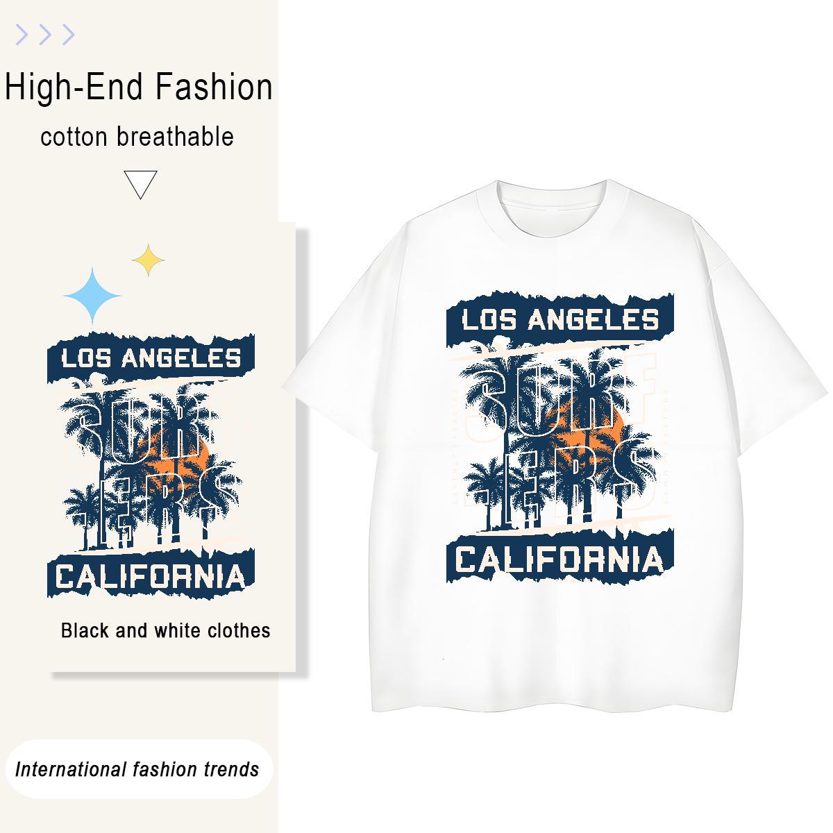 2024 Mens Tshirts tree Daily Outfit 230g Cotton Tees Shirts Breathable Crew Neck Cool Design T shirt Anime