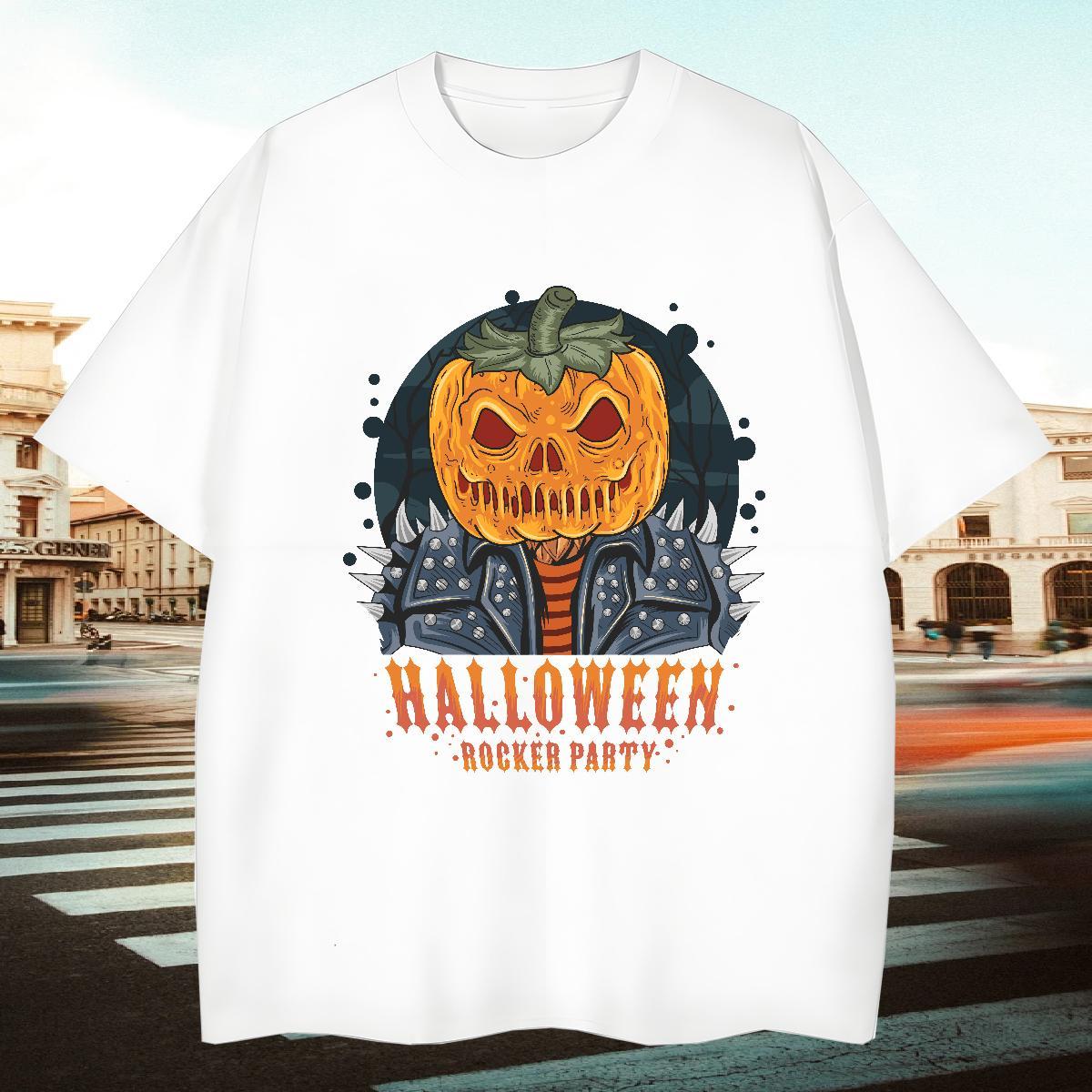 Stylist Men Tees halloween Summer Casual 100% Cotton 230g Tops Tees Crew Neck Breathable Soft T-Shirts for Men DIY Anime