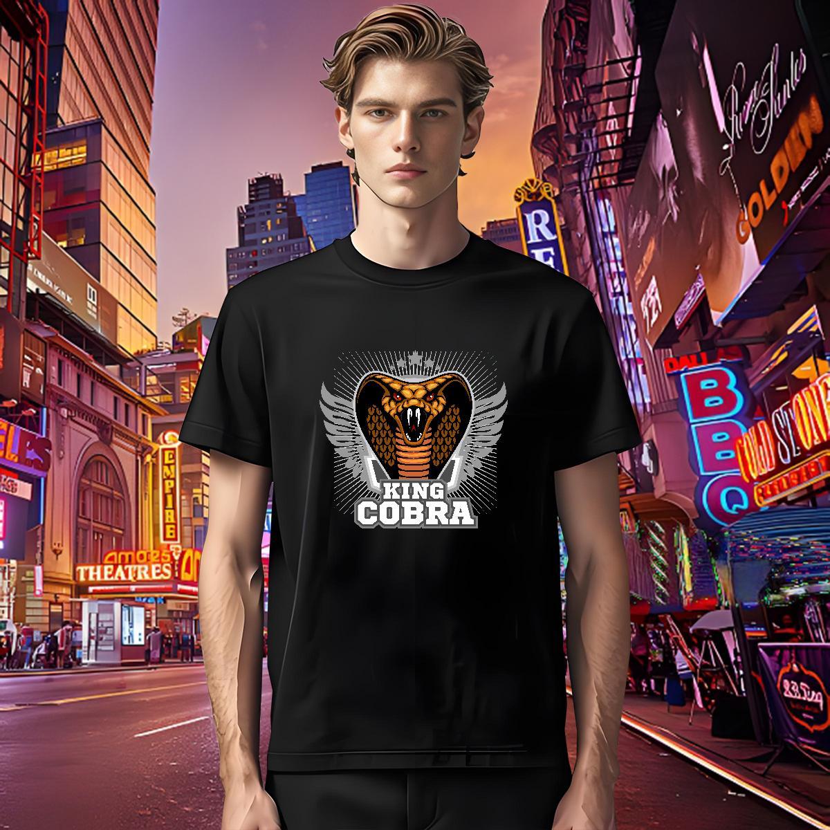 Soft T-Shirts for Men cobra Breathable Short Sleeve Street Casual Custom Big Size 230g Cotton Tshirt for Man Woman 2024 Tops Shirt