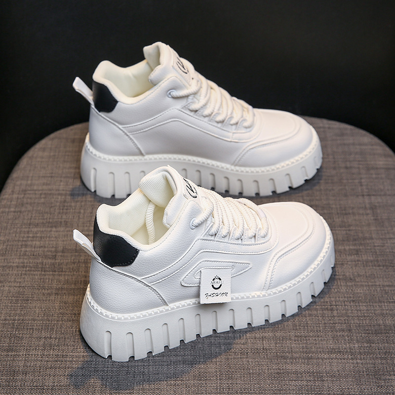 Ddmysports Autumn New Instagram Korean Igh Top Little White Women S Thick Sole Versatile Casual Sports Board Shoes Trend ZY OUTDOOR