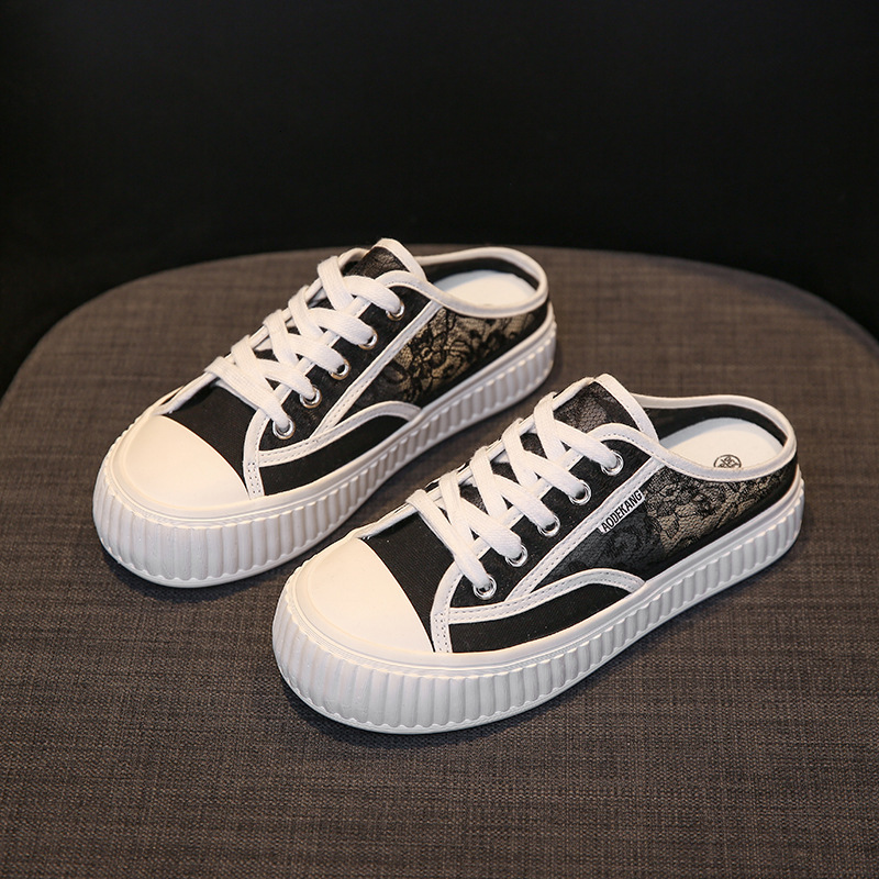Ddmysports Canvas Summer New Student Instagram Versatile Thick Sole Women S Shoes Breathable Casual Alf Trailer Sandals OUTDOOR