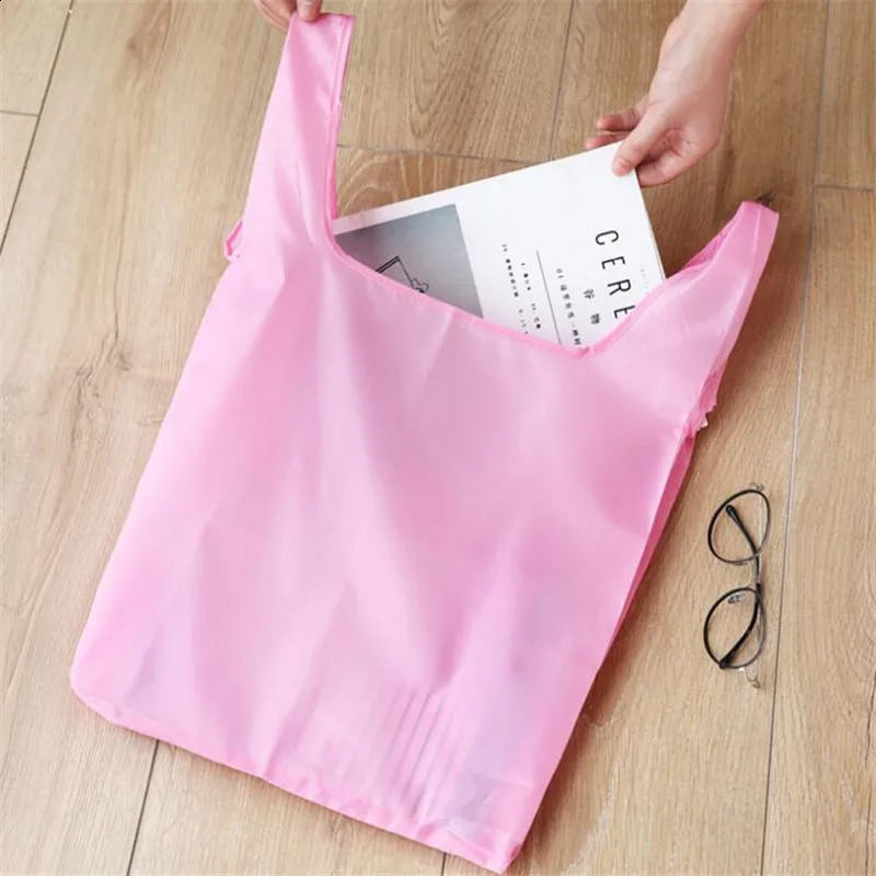 Portable folding shopping bag Large nylon bags Thick Foldable Waterproof ripstop Shoulder Bag Handbag Grocery 240819